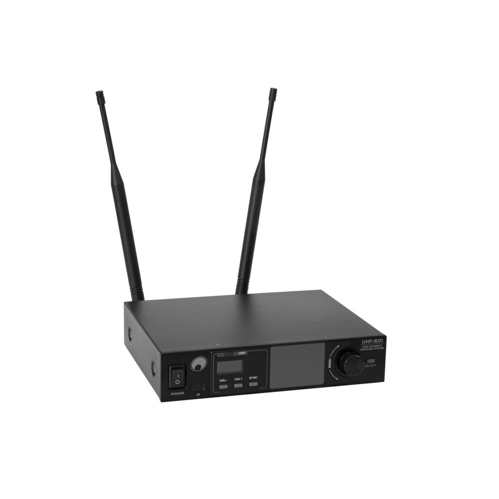 Sistema de micrófono inalámbrico OMNITRONIC UHF-601 de 1 canal 823-832/863-865 MHz