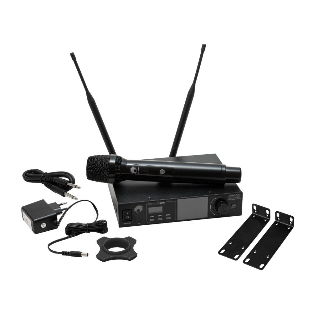 Sistema de micrófono inalámbrico OMNITRONIC UHF-601 de 1 canal 823-832/863-865 MHz