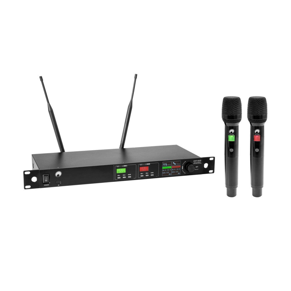 OMNITRONIC UHF-602 2-channel Wireless Mic System 823-832/863-865 MHz