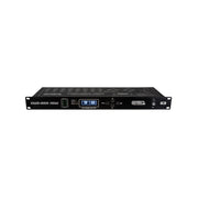 Briteq 19" 1U rack-mounted DMX device, merger + splitter + booster functions, 2 IN / 8 OUT XLR 3-pin, RDM filtering, adjustable