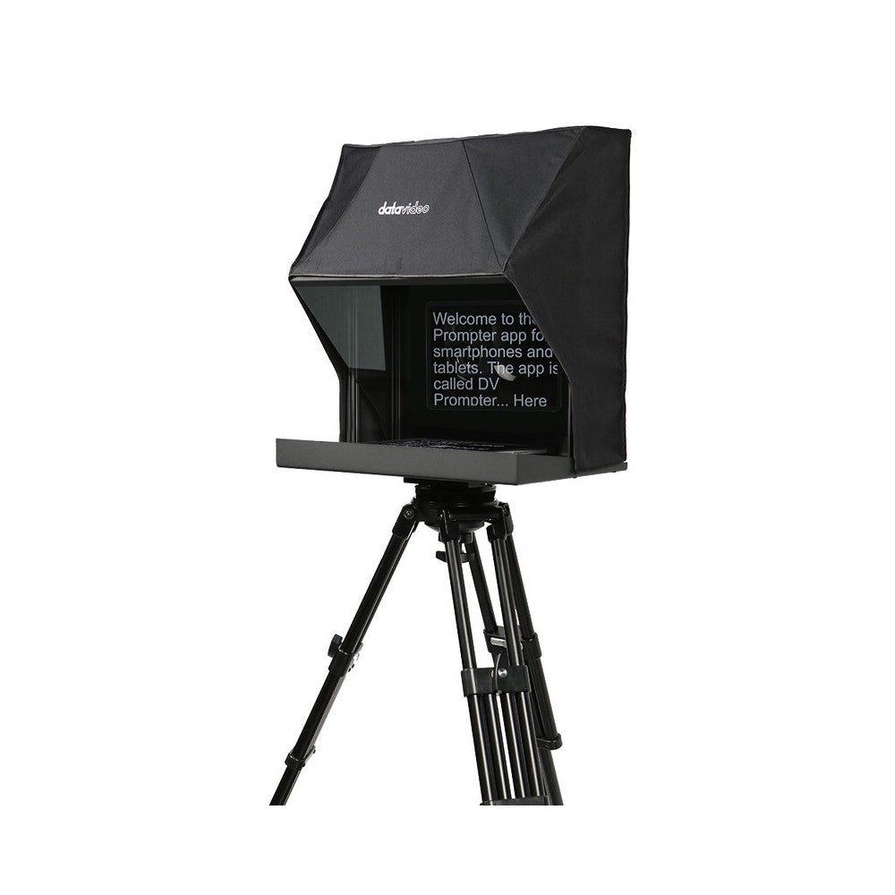 Datavideo Teleprompter designed for PTZ cameras, tablet holder instead of an integrated LCD screen, tablets up to 15.6", IP sync