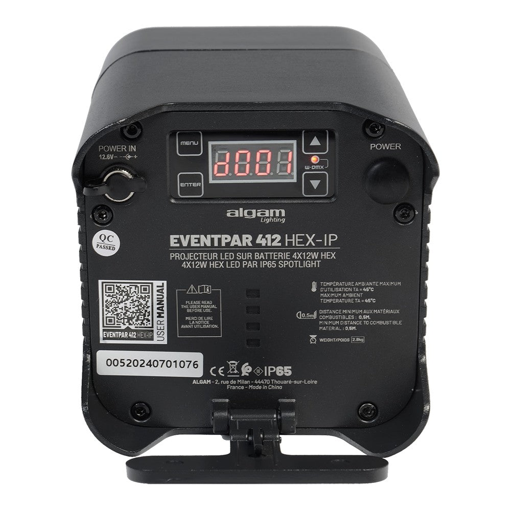 Algam Lighting EVENTPAR412-HEX-IP 4x12W RGBWA-UV IP65 a Batería