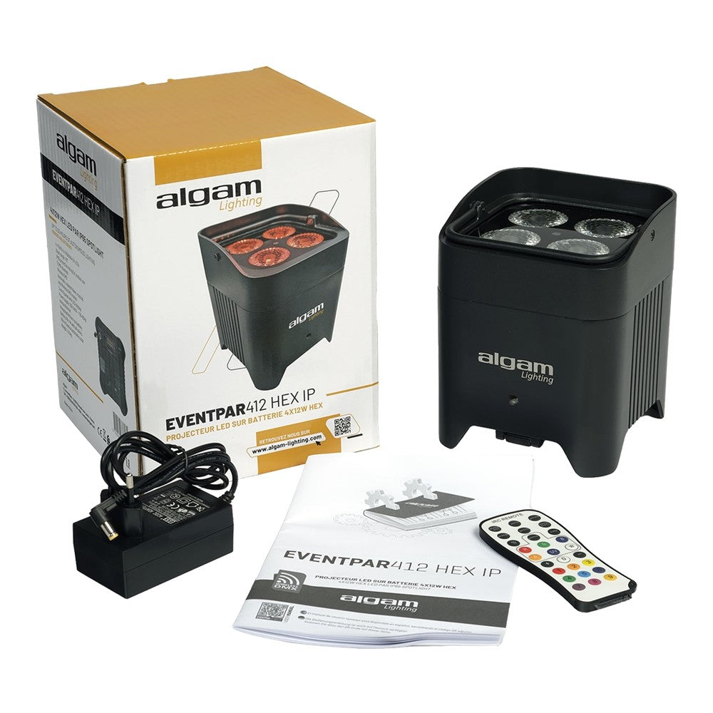 Algam Lighting EVENTPAR412-HEX-IP 4x12W RGBWA-UV IP65 a Batería