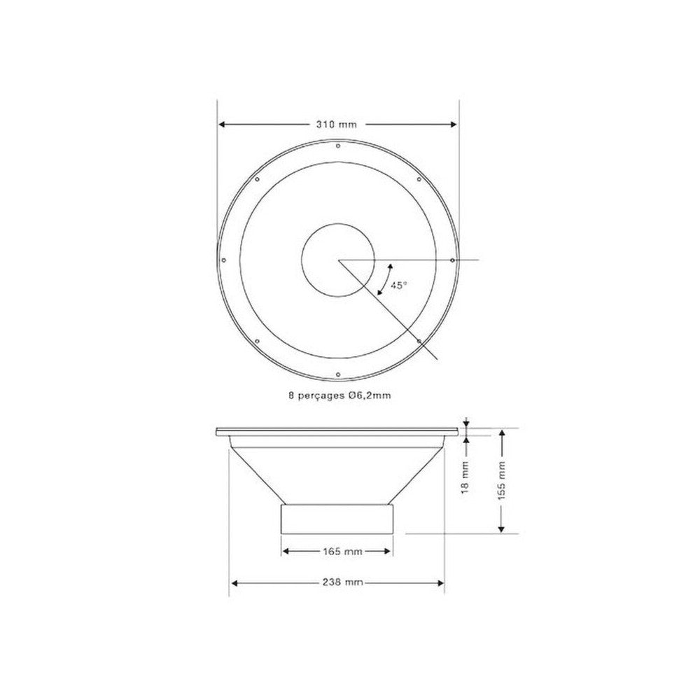 Audiophony 12" 400 W, 4 ohm woofer for MTsub12A subwoofer