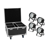 EUROLITE Set 4x LED IP PAR 14x10W HCL + Flightcase