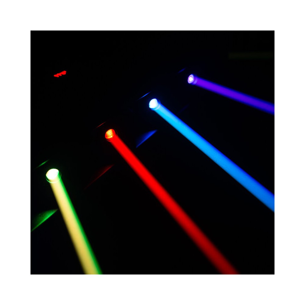 Evolite 6 x 1000 mW RGB laser bar, motorised scanning, TTL, DMX, stand-alone or music modes