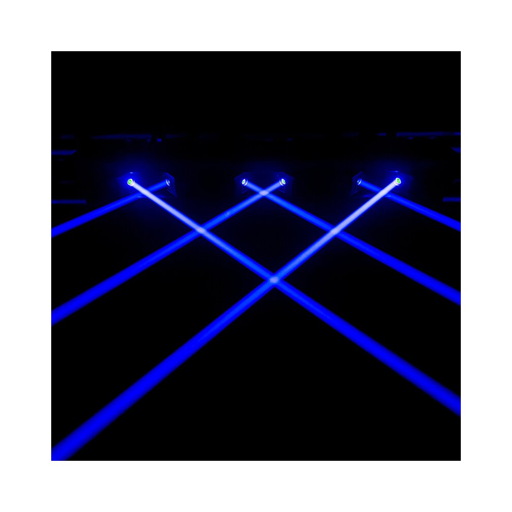 Evolite 6 x 1000 mW RGB laser bar, motorised scanning, TTL, DMX, stand-alone or music modes