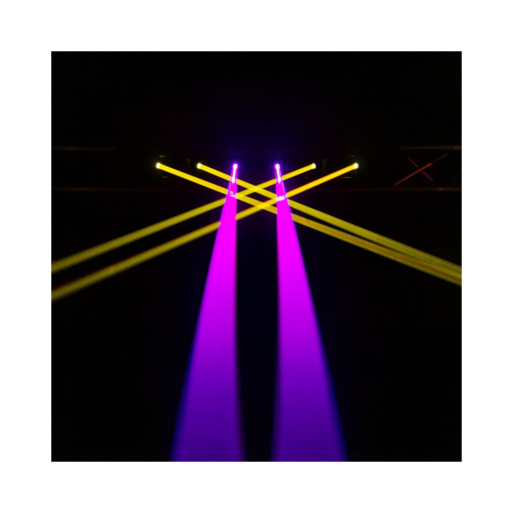 Evolite 6 x 1000 mW RGB laser bar, motorised scanning, TTL, DMX, stand-alone or music modes