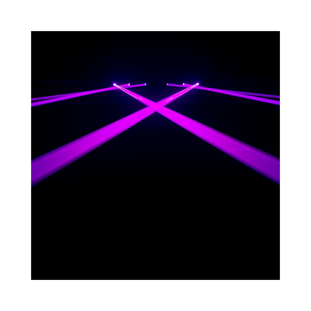 Evolite 6 x 1000 mW RGB laser bar, motorised scanning, TTL, DMX, stand-alone or music modes