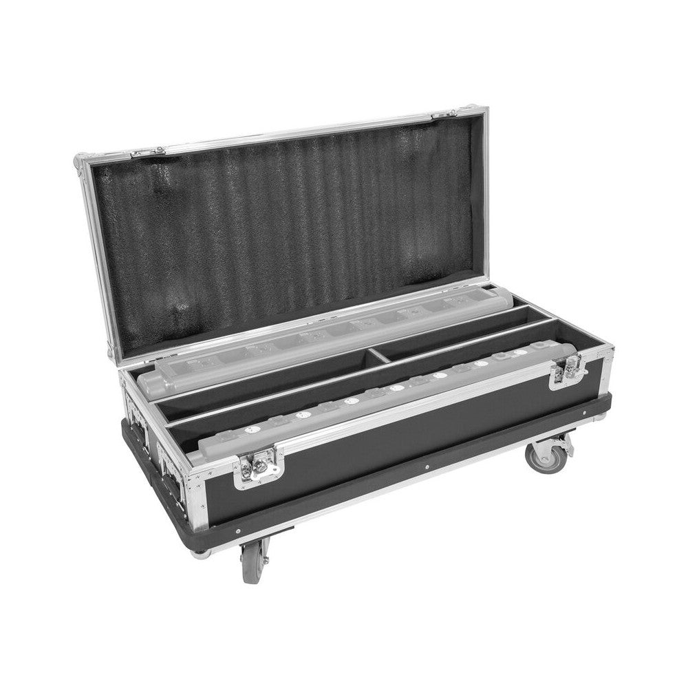 Evolite Flight case for 2 laser bars, with castors and Evolite 8X500RED, 6X400RGB, 6X1000RGB compatibility