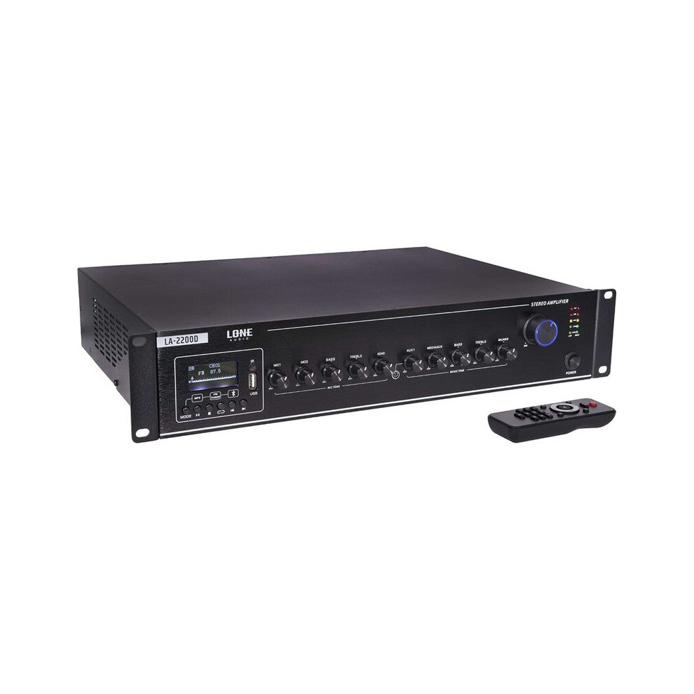 LONE AUDIO Multimedia stereo mixing amplifier, 2 x 200 W on 8 ohm