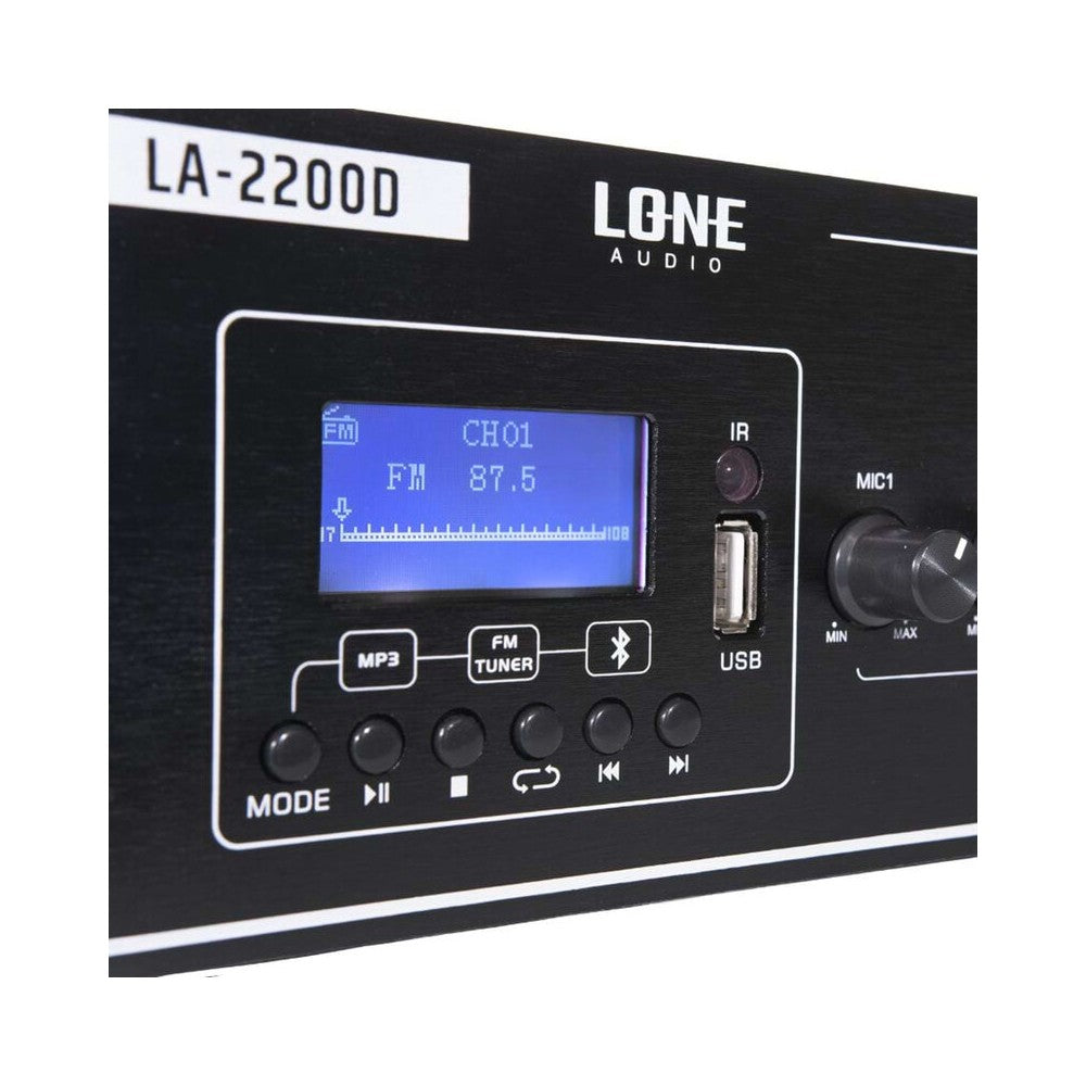 LONE AUDIO Multimedia stereo mixing amplifier, 2 x 200 W on 8 ohm