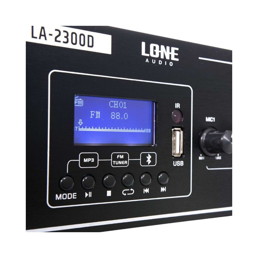 LONE AUDIO Multimedia stereo mixing amplifier, 2 x 300 W on 8 ohm