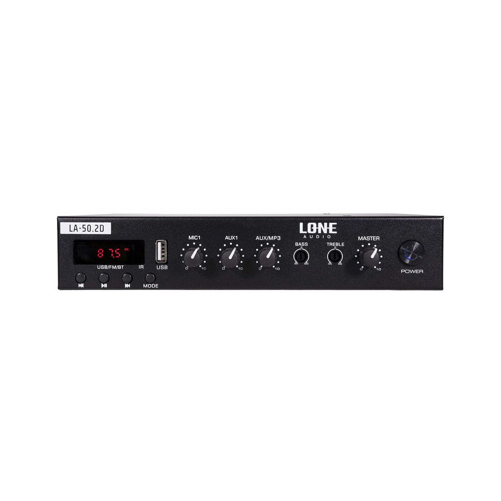 LONE AUDIO Multimedia stereo mixing amplifier, 2 x 50 W on 4 ohms, tuner, USB and Bluetooth