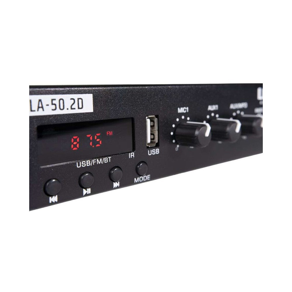 Amplificador mezclador estéreo multimedia LONE AUDIO, 2 x 50 W a 4 ohmios, sintonizador, USB y Bluetooth