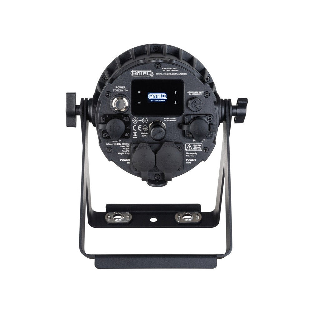 Briteq IP65 round 7 x 10 W RGBL ACCU projector + WDMX, battery operated