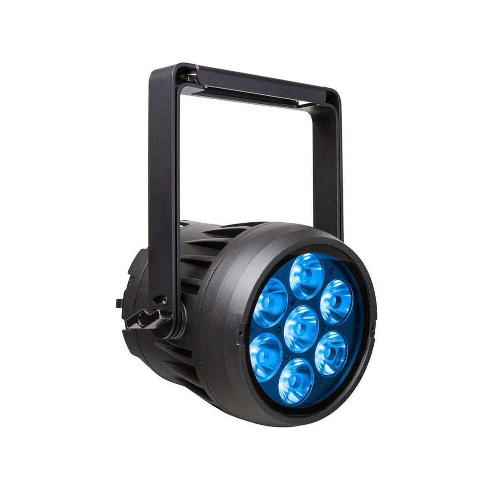 Briteq IP65 round 7 x 10 W RGBL ACCU projector + WDMX, battery operated