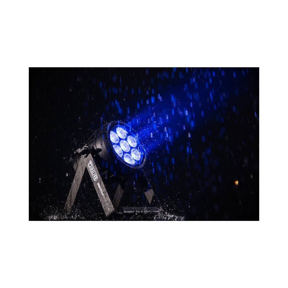 Briteq IP65 round 7 x 10 W RGBL ACCU projector + WDMX, battery operated