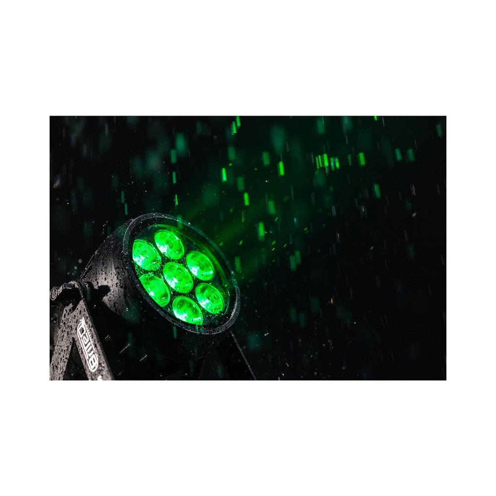 Briteq IP65 round 7 x 10 W RGBL ACCU projector + WDMX, battery operated