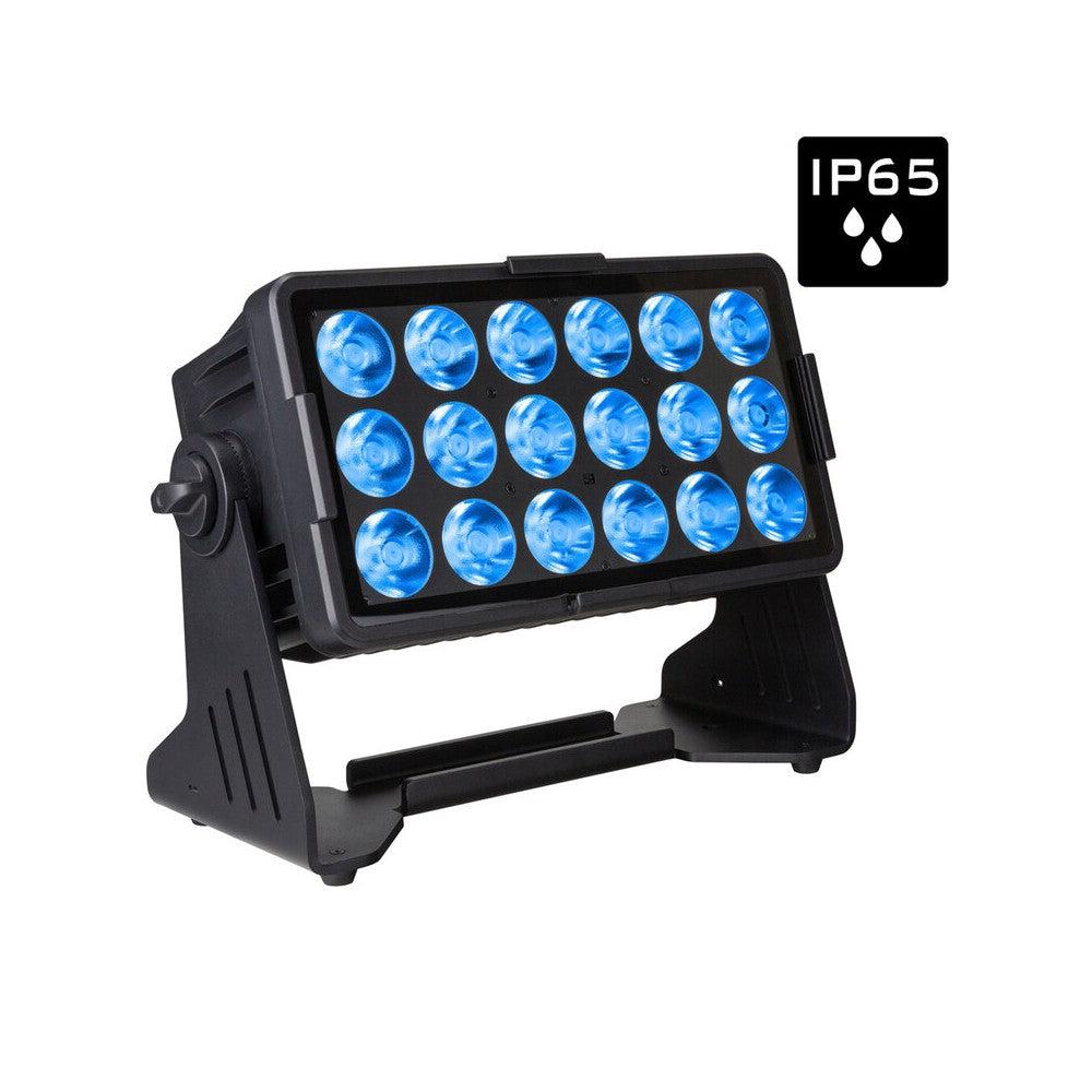 Briteq IP65 18 x 10 W RGBL ACCU projector + WDMX, battery operated