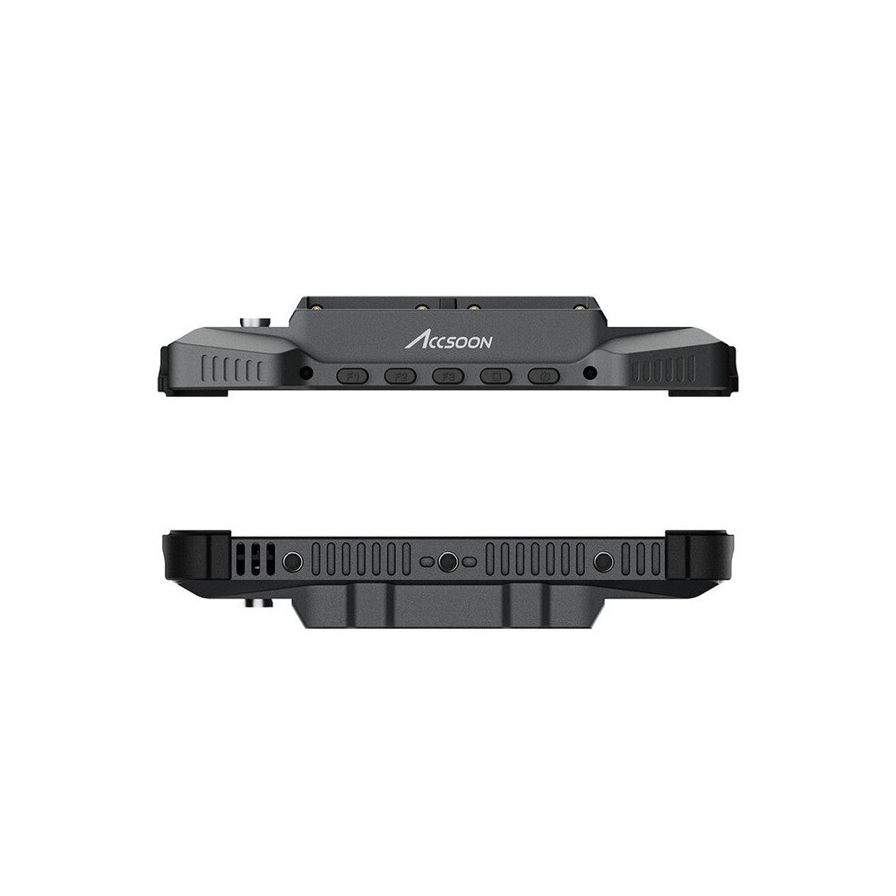 Monitor inteligente ACCSOON de 7" con pantalla táctil LCD, grabación de video interna, conectividad HDMI y SDI, múltiples opciones de alimentación, un
