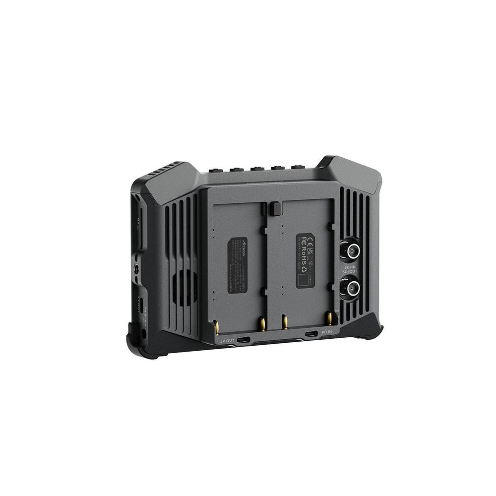 Monitor inteligente ACCSOON de 7" con pantalla táctil LCD, grabación de video interna, conectividad HDMI y SDI, múltiples opciones de alimentación, un