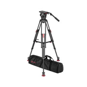 OZEN 100 mm fluid head w/extending pan bar + 2-stage carbon-fiber tripod w/single flip-type brake lever per leg, carryhandle, CO