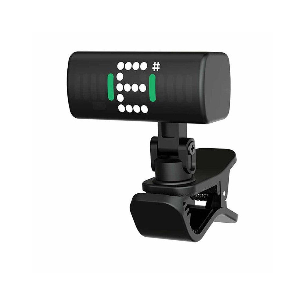 SWIFF AUDIO Rechargeable mini tuner, 360° double axis swivel clamp, high brightness, 410 - 490 Hz calibration,  accurate tuning