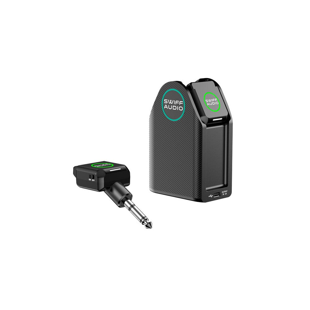 SWIFF AUDIO 5.8 GHz digital wireless systems, 1 TX + 1 RX + Type-C high-speed charging case, 6.35 mm jack audio interface, range