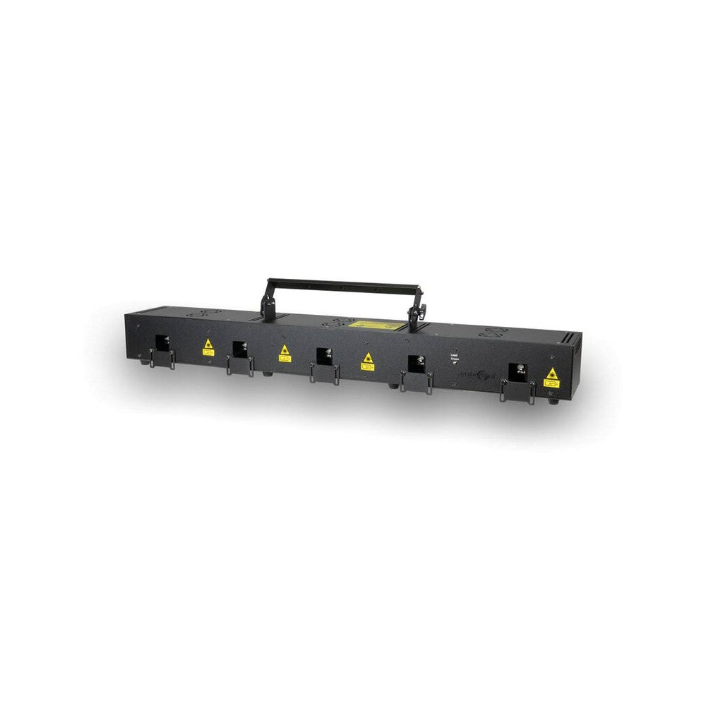 Laserworld 10 W powerful full-color Class 4 laser system, five RGB diode modules and X/Y scanners, analog color mixing, over 100