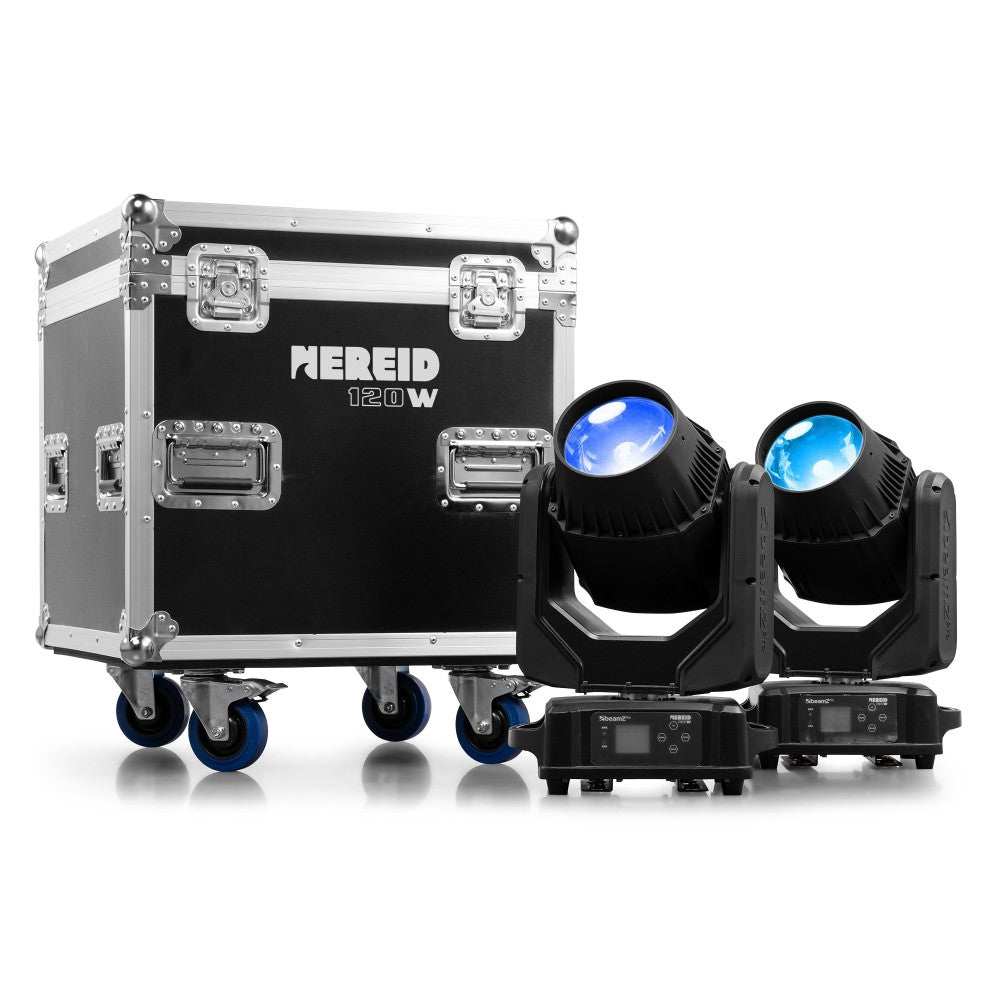 Beamz Pro Nereid120W LED IP65 2 Cabezales Móviles Beam con Flightcase