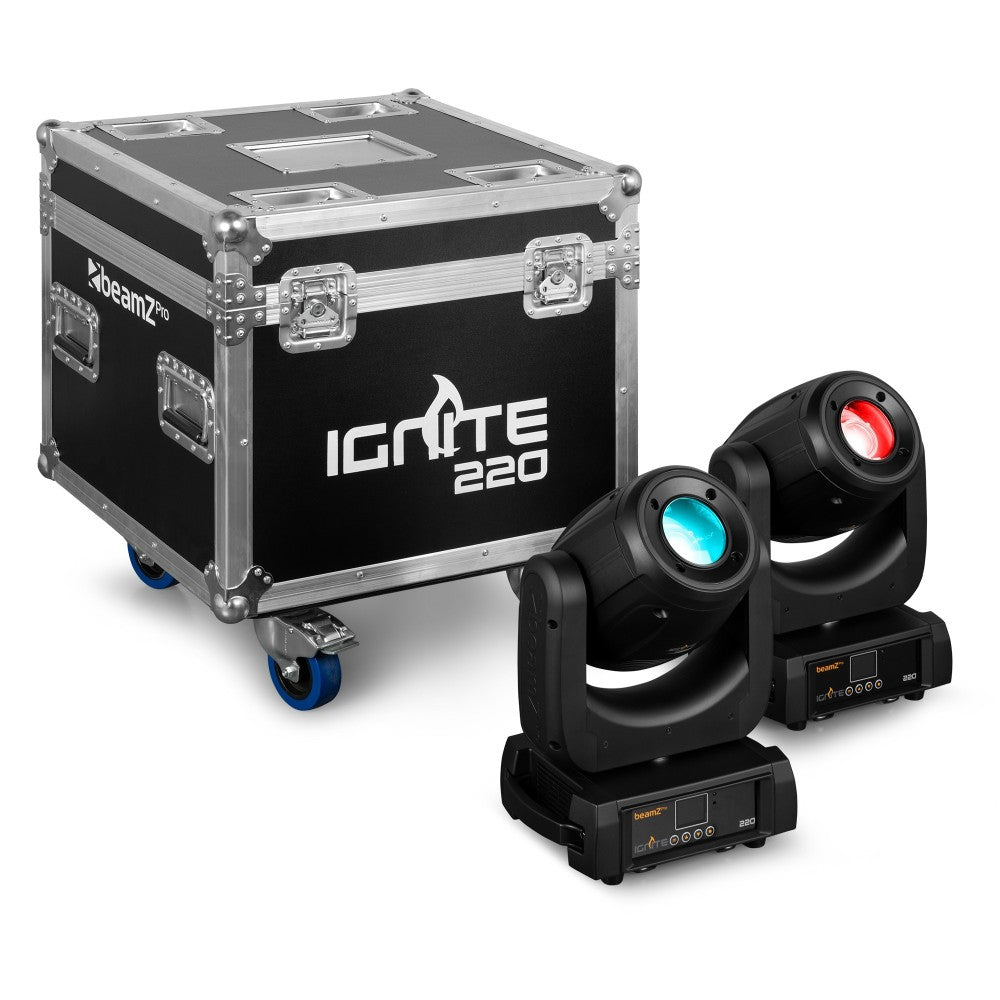 Beamz IGNITE220 LED Testa Mobile Spot 2pz in Flightcase