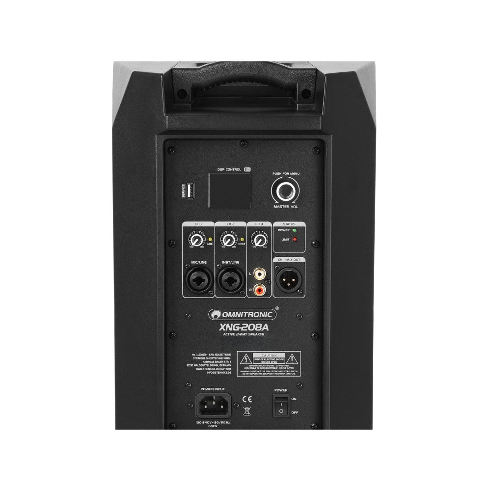 OMNITRONIC XNG-208A 2-way Speaker, attivo, DSP