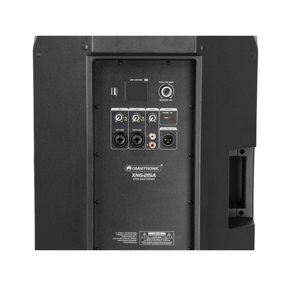 OMNITRONIC XNG-215A Altavoz de 2 vías, activo, DSP