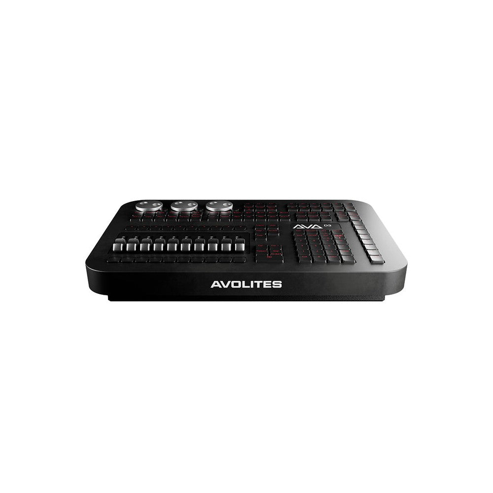 Avolites Powerful lighting console featuring 10 playback faders, 76 backlit Cherry MX keys, support for 8 DMX universes (4096 ch