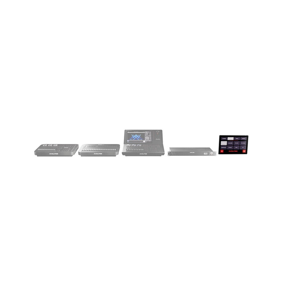 Avolites Compact 10" WXGA capacitive touchscreen interface designed for Titan systems, 4 playback zones, 8 macros, PoE-powered c