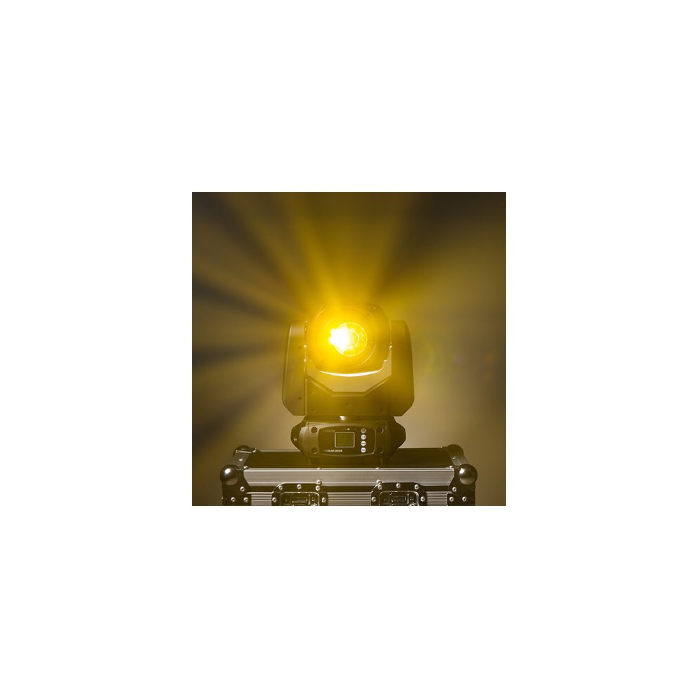 Evolite Set of 2 compact moving heads, Beam type, 100 W white LED (7500 K), 3° beam angle, motorized focus, 12 colors wheel, 14