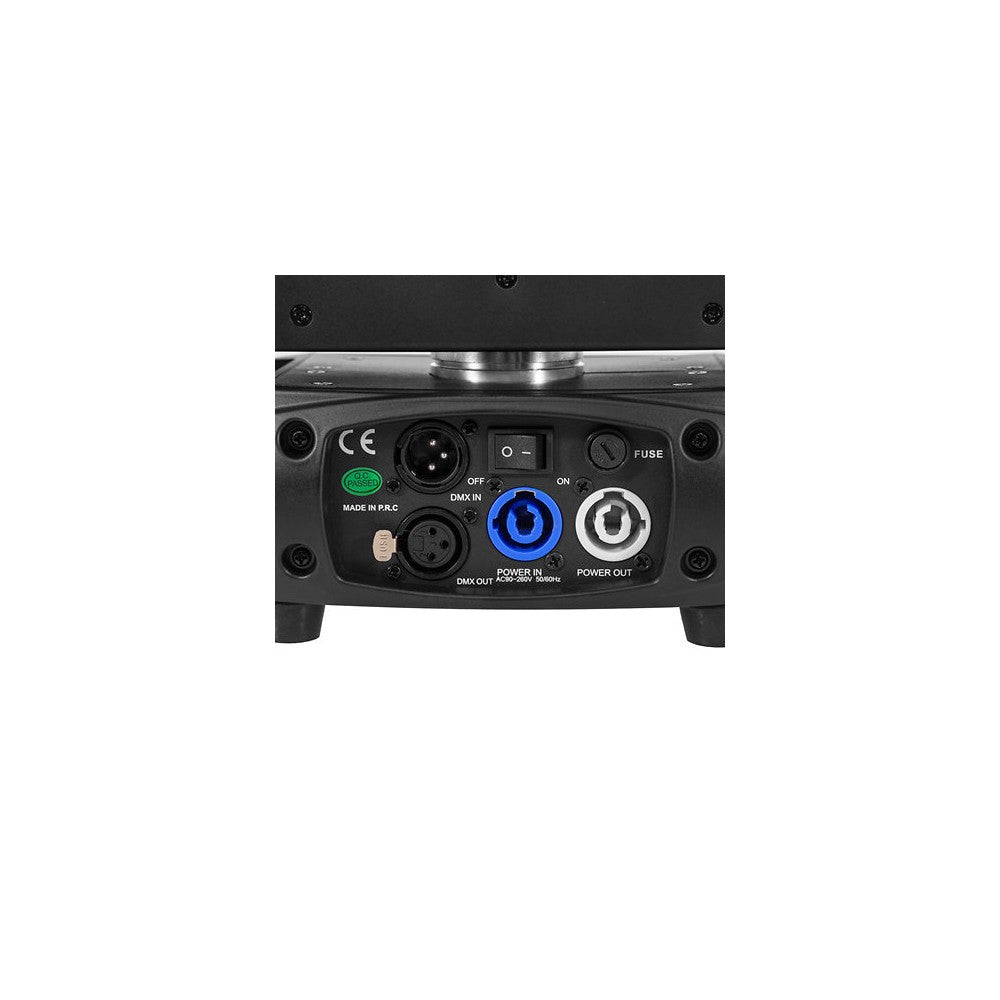 Evolite Compact 100 W cabezal móvil LED, haz de 13°, enfoque motorizado, gobos giratorios, rueda de 7 colores, prisma de 3 facetas, modos DMX duales