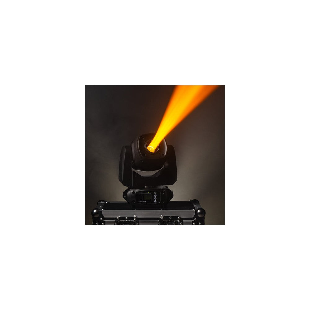 Evolite Compact 100 W cabezal móvil LED, haz de 13°, enfoque motorizado, gobos giratorios, rueda de 7 colores, prisma de 3 facetas, modos DMX duales