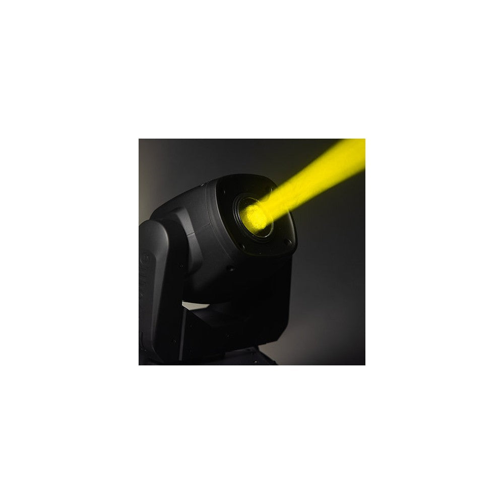 Evolite Compact 100 W cabezal móvil LED, haz de 13°, enfoque motorizado, gobos giratorios, rueda de 7 colores, prisma de 3 facetas, modos DMX duales