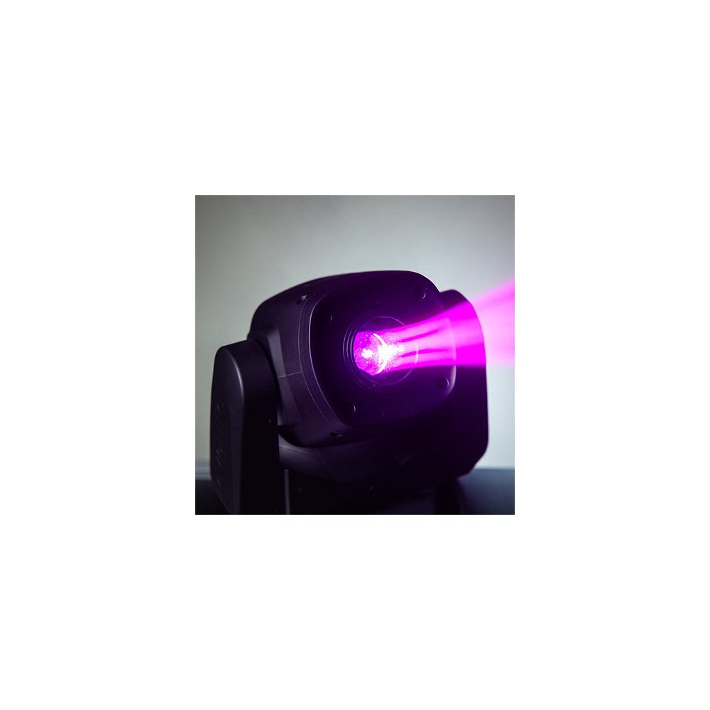 Evolite Compact 100 W cabezal móvil LED, haz de 13°, enfoque motorizado, gobos giratorios, rueda de 7 colores, prisma de 3 facetas, modos DMX duales