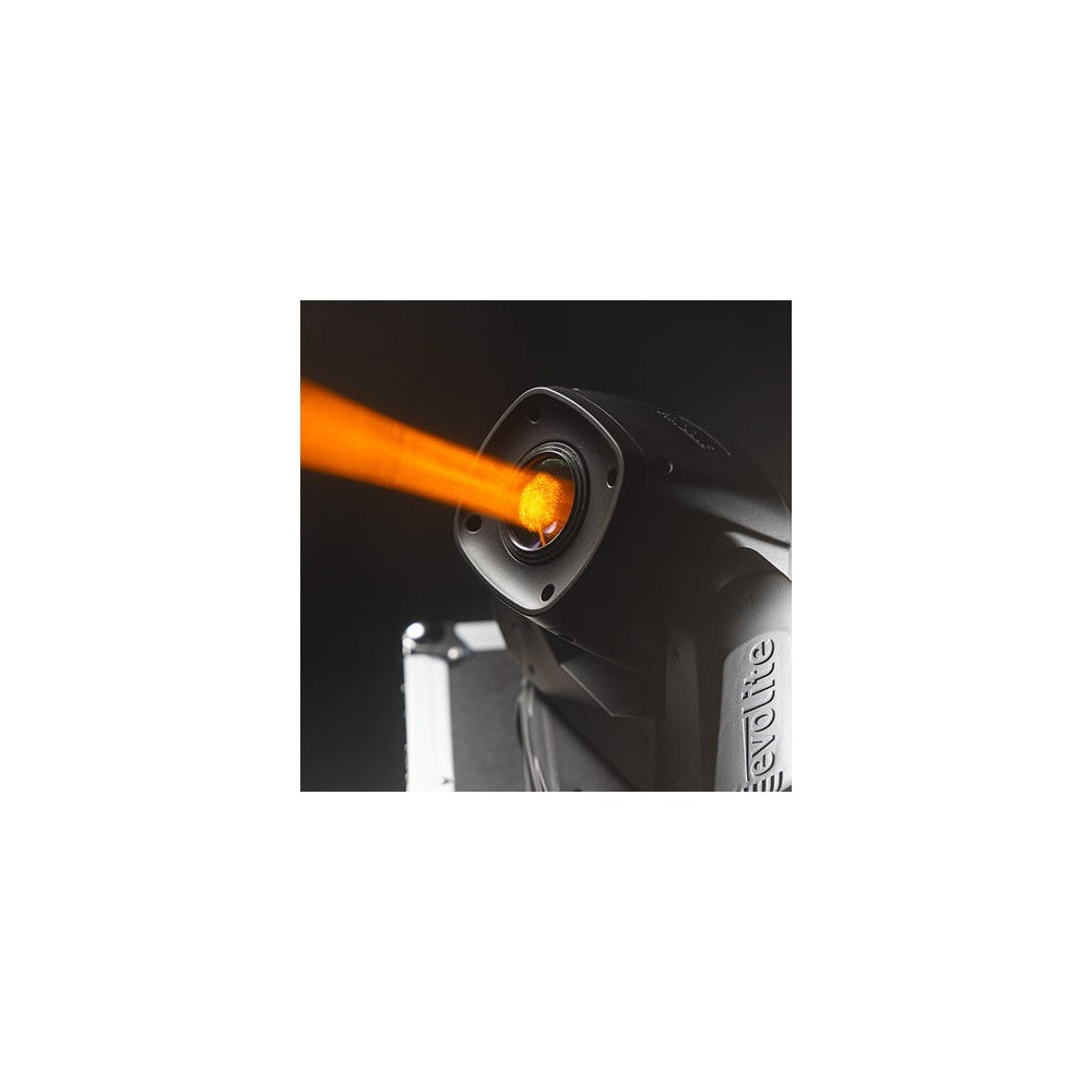 Evolite Compact 100 W cabezal móvil LED, haz de 13°, enfoque motorizado, gobos giratorios, rueda de 7 colores, prisma de 3 facetas, modos DMX duales