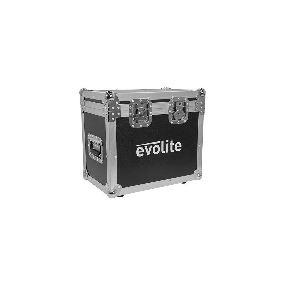 Evolite Set of 2 compact 100 W LED moving heads, 13° beam, motorized focus, rotating gobos, 7-color wheel, 3-facet prism, dual D