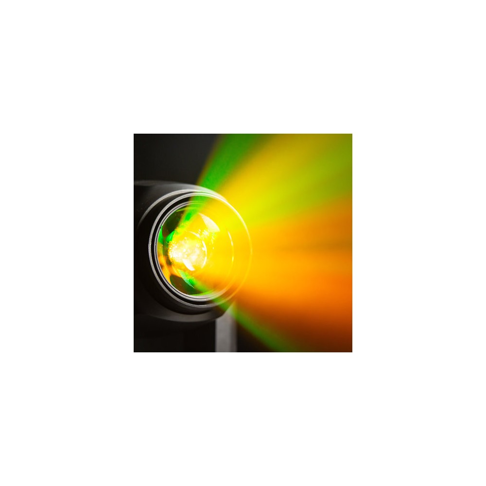 Evolite 350 W hybrid head Beam / Spot / Wash, motorized zoom, fixed / rotating gobos, 3-facet prism, set of 2 + flight case