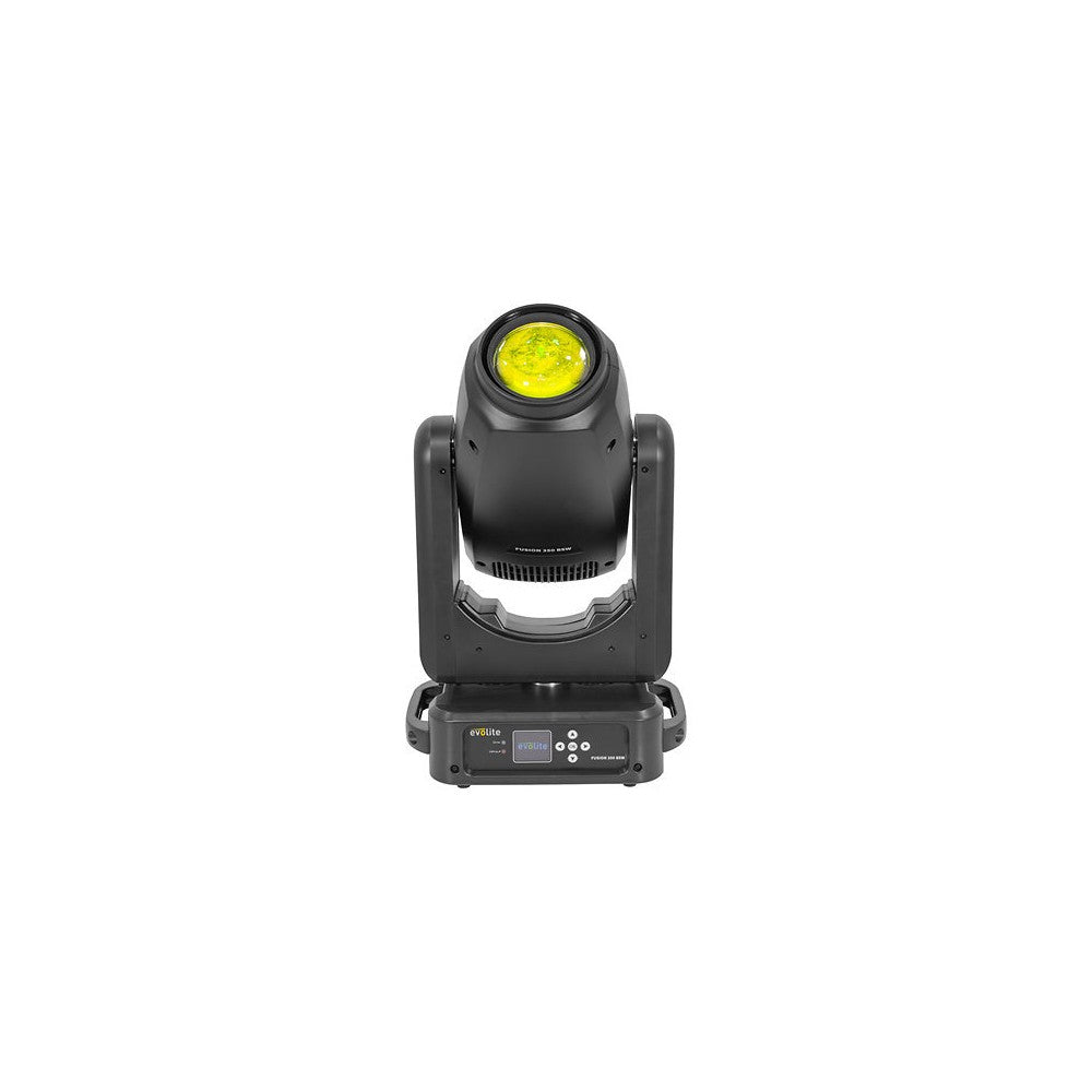 Evolite 350 W hybrid head Beam / Spot / Wash, motorized zoom, fixed / rotating gobos, 3-facet prism, set of 2 + flight case