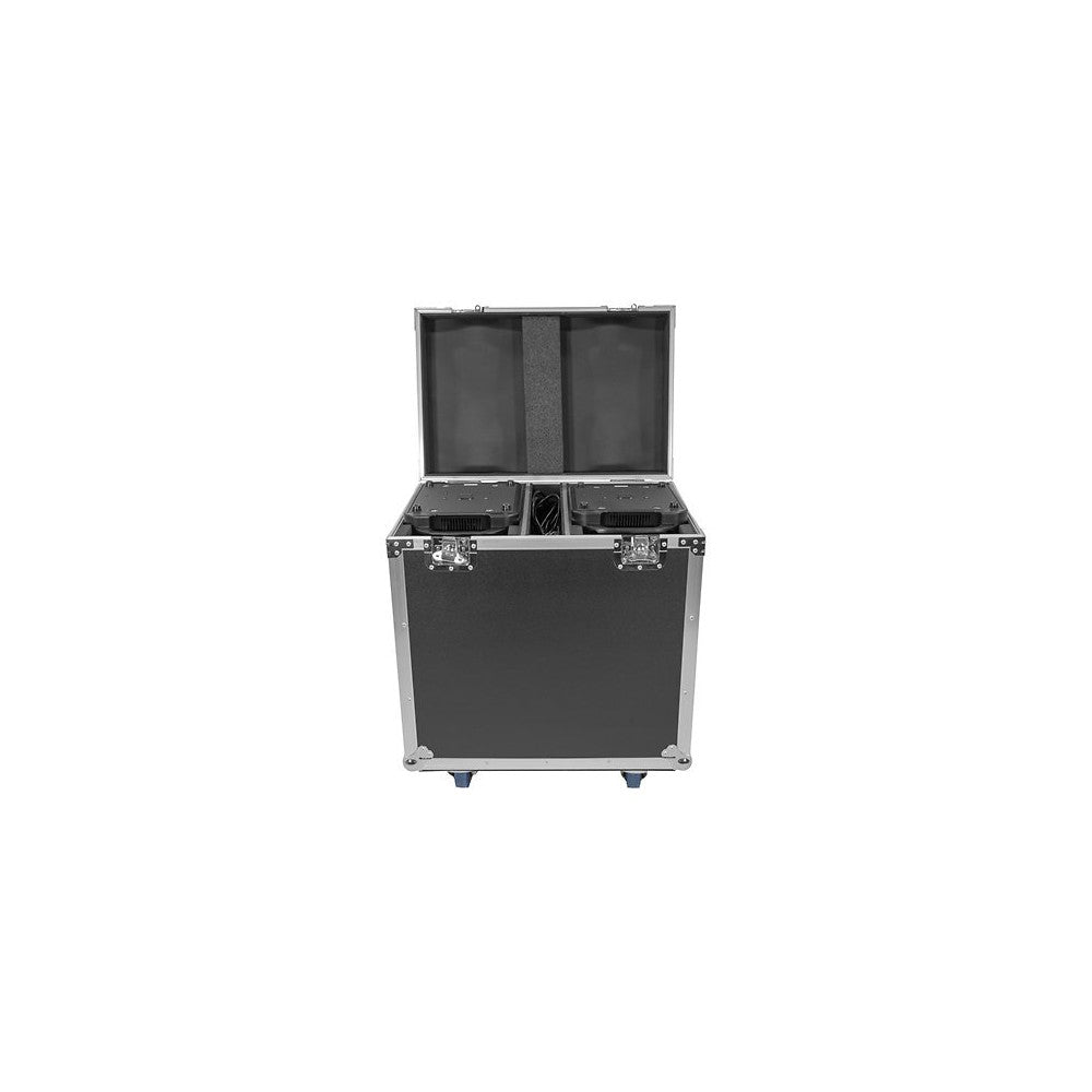 Evolite 350 W hybrid head Beam / Spot / Wash, motorized zoom, fixed / rotating gobos, 3-facet prism, set of 2 + flight case