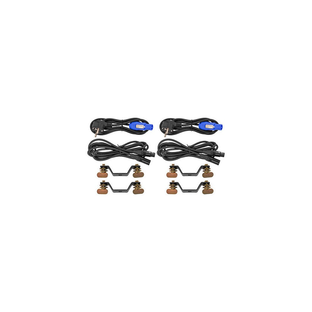Evolite 350 W hybrid head Beam / Spot / Wash, motorized zoom, fixed / rotating gobos, 3-facet prism, set of 2 + flight case
