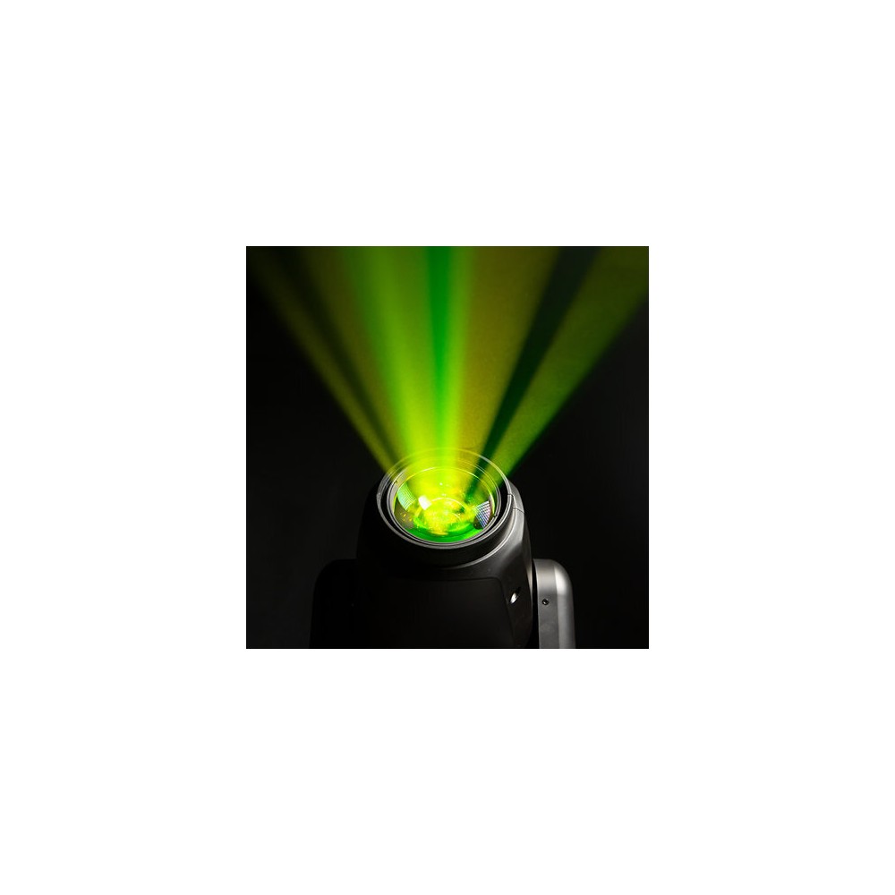 Evolite 350 W hybrid head Beam / Spot / Wash, motorized zoom, fixed / rotating gobos, 3-facet prism, set of 2 + flight case