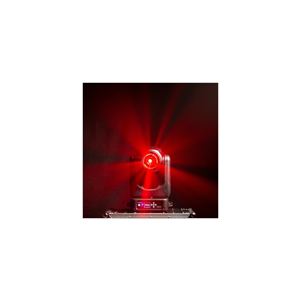 Evolite 350 W hybrid head Beam / Spot / Wash, motorized zoom, fixed / rotating gobos, 3-facet prism, set of 2 + flight case