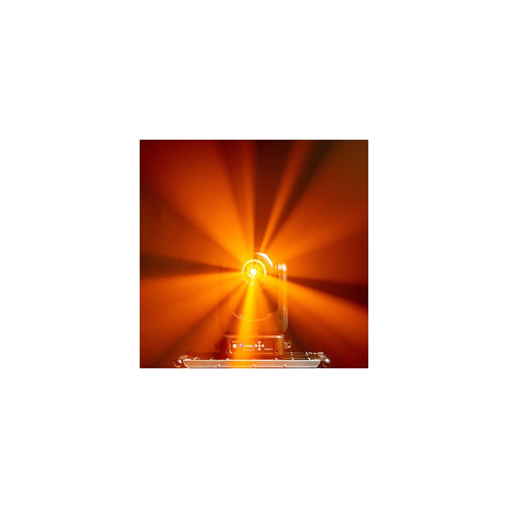 Evolite 350 W hybrid head Beam / Spot / Wash, motorized zoom, fixed / rotating gobos, 3-facet prism, set of 2 + flight case